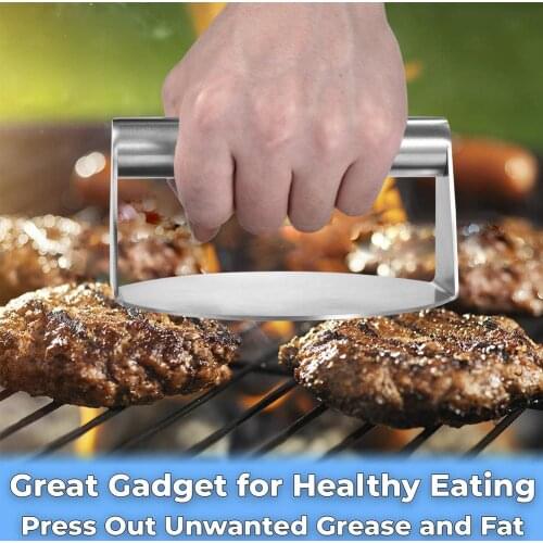 Stainless Steel Burger Press Non-Stick Grill Smasher Non-Stick Bacon Griddle Hamburger Mold Kitchen Accessories Tool #DE