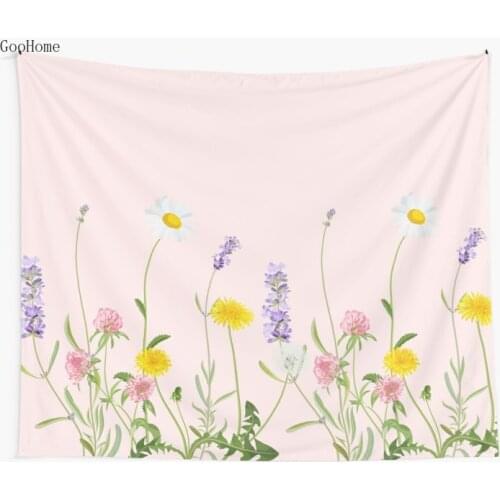 Blush pink wildflower dreams Wall Tapestry Cover Beach Towel Throw Blanket Picnic Yoga Mat Home Decoration