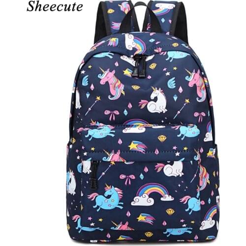 Female Student Schoolbag Girls Backpack Casual Printing Laptop Backpacks Nylon Waterproof Children School Bags Travel Back Pack