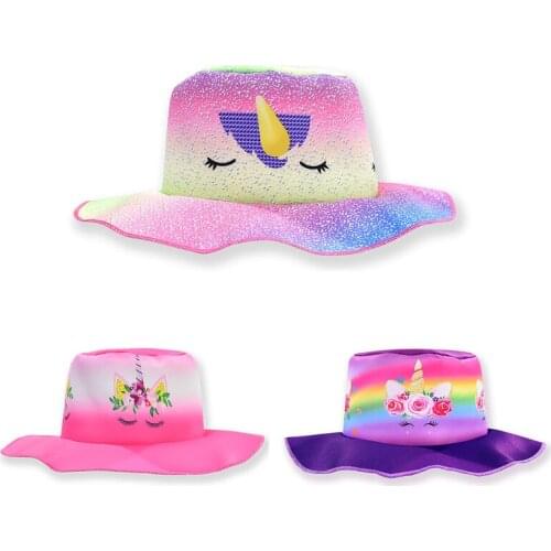 New childrens clothing fisherman hat Unicorn girls cartoon summer hat baby sun protection sun hat