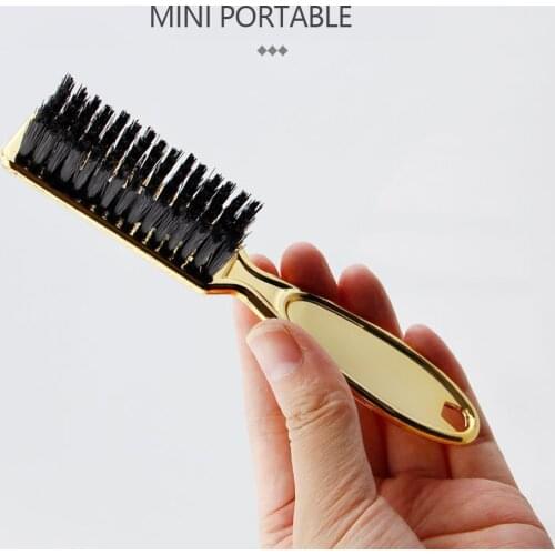 Plastic Handle Fade Brush Comb Scissors Cleaning Brush Barber Shop Skin Fade Vintage Oil Head Shape Carving Cleaning Brush
