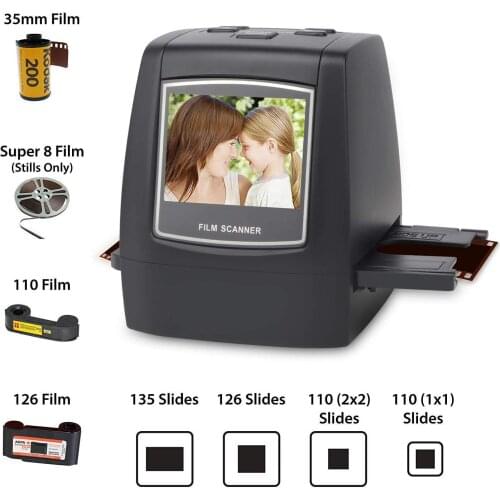 Protable 22MP Film Scanner 35mm Negative Film Scanner Mini Photo Slide 2.4" LCD Screen Slide Film Scanner Digital Film Converter