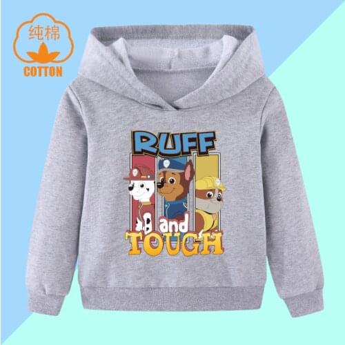 PAW PATROL Sweater Childrens Clothing Tops Childrens Hooded Nantong Cotton Clothes Long-sleeved Shirts Pullovers
