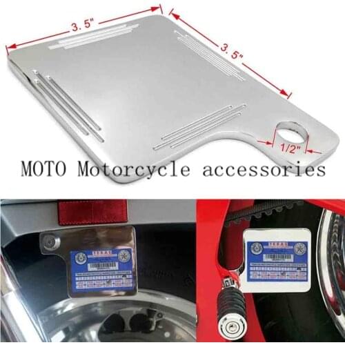 Motorcycle parts Universal Inspection Tag Sticker Renewal License Plate Black/Chrome For Mounts to any 1/2 inch or small Bolt