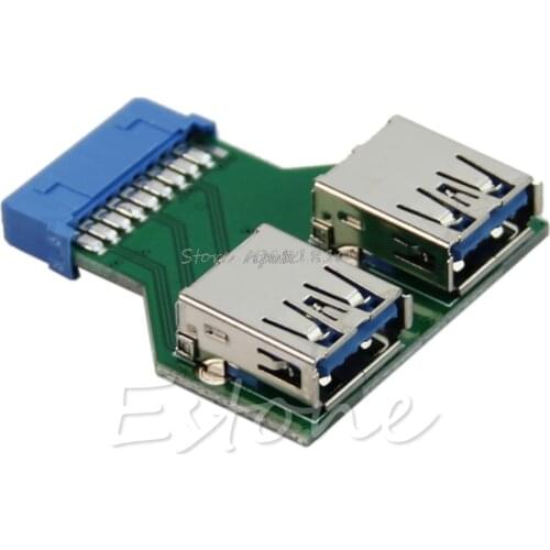 Internal Mainboard 2 Ports USB 3.0 Female to 20 Pin Female Header Whosale&Dropship