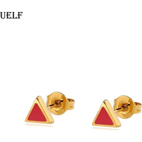 Uelf Creative Minimalist Geometric Earrings For Women Fashion Simple Metal Triangle Girl Earing Female Jewelry Accessories