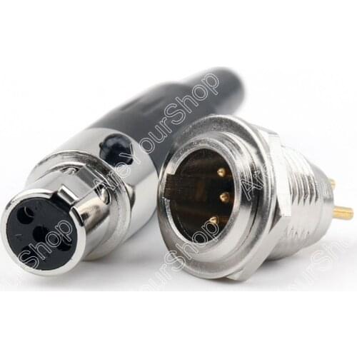 Areyourshop Sale 1 Pcs Mini Xlr 4 Pin Male Cable Inline Plug Small 4Pin Female Adapter