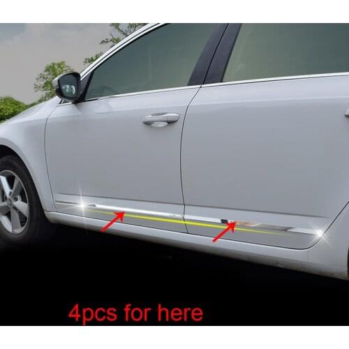 4pcs for Skoda Octavia 2015-2018 body Decorative Car door Collision avoidance Stainless steel Decorative strip