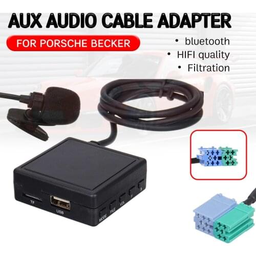 Bluetooth with USB,microphone Hands-free Aux Adapter For Porsche Becker Mexico Traffic Pro DTM Aux Receiver Cable