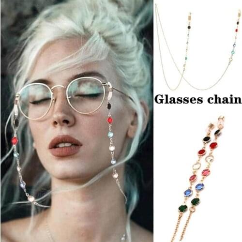 Women Men Eye Glasses Eyewear Chain Holder Accessories Fashion Crystal Sunglasses Necklace Reading Eyeglass Strap Cord Lanyard