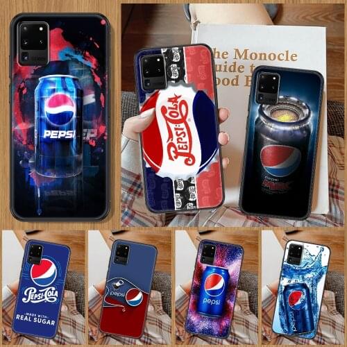Funny Pepsis Cola Phone case For Samsung Galaxy Note 4 8 9 10 20 S8 S9 S10 S10E S20 Plus UITRA Ultra black luxury shell trend
