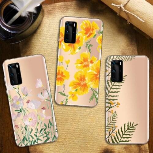 Beautiful flower art deisgn Phone Case Transparent for Huawei honor nova c x 7 8 3 4 9 65g se v t play pro lite