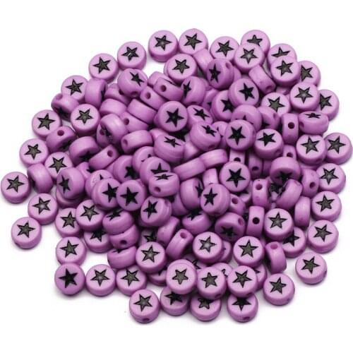 4x7mm Purple Round Acrylic Spacer Beads 100-500pcs Loose Beads For Jewelry Design DIY Charm Necklace Bracelet Beaded Accessories