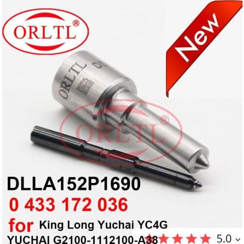 ORLTL Common Rail Nozzle DLLA152P1690 0 433 172 036 for YUCHAI 0 445 120 083 0445120083 G2100-1112100-A38 King Long Yuchai YC4G