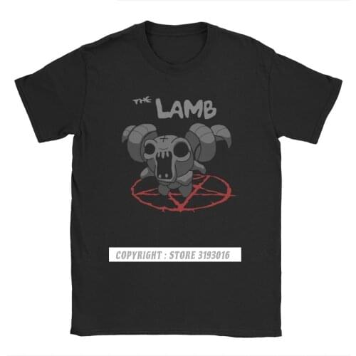 Men T Shirts Binding Of Isaac The Lamb Vintage Pure Cotton Shirt Rebirth Game Lamb Azazel Demon T Shirts Camisas Clothes
