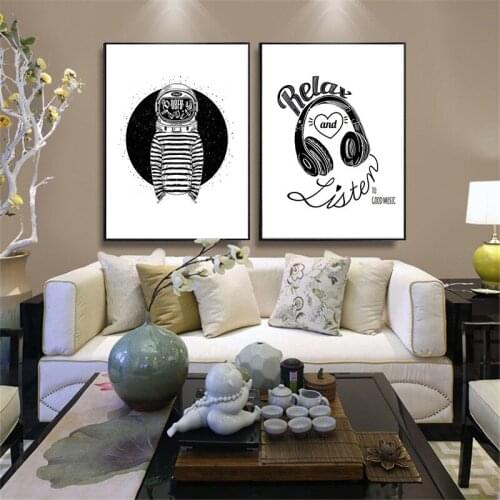 Headphone Rock Style Painting Personalized Creative Modern House Decor Wall Art Poster Canvas Painting Sitting Bedroom Corridor