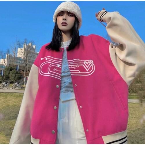 Embroidery Letter Baseball Jacket 2021 Spring And Autumn Mans Coat Womens Jackets Streetwear Causal Oversized Harajuku Jacket