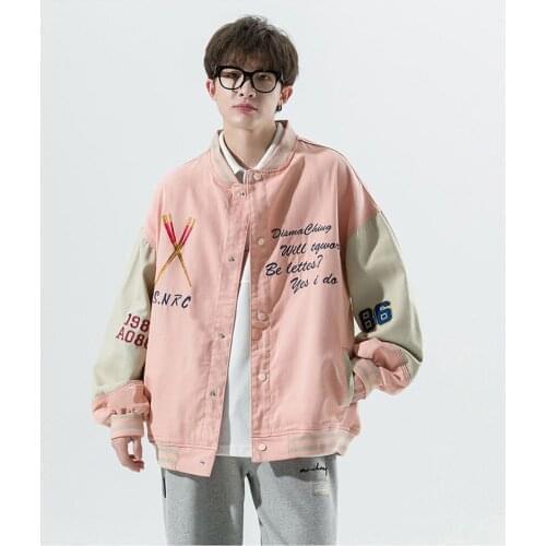 Streetwear Jackets Man Coat Harajuku Letter Loose Casual Gothic Long Sleeve Jacket 2021 Autumn Winter New Fashion Hip-hop Tops
