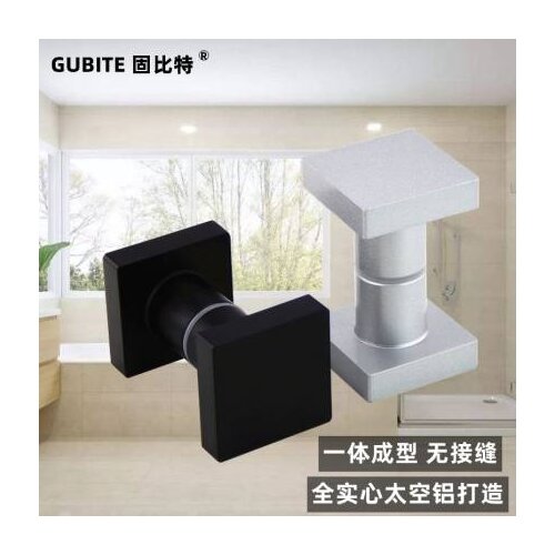 Square Solid Aluminum Glass Door Knob Pull Handle Shower Box Entry Gate
