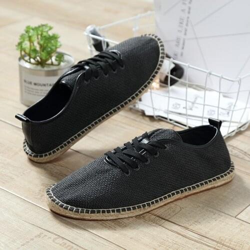 Linen loafers mens flat shoes mens sports shoes casual black red sports shoes mens sports shoes new mens casual shoes