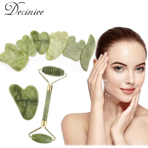 Face Massager Natural Stone Xiuyu Jade Scraper Guasha Quartz Sets Jade Roller Gua sha Facial Massage Tools Face Lift Anti Wrnkle