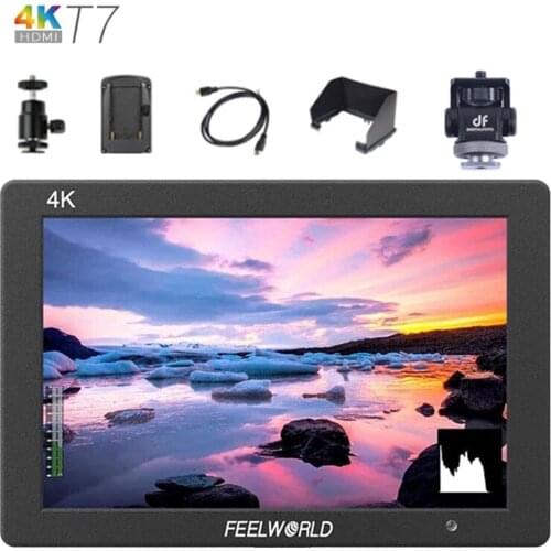 Feelworld T7 7 Inch IPS 1920x1200HDMI-compatib On Camera Field Monitor Support 4K Input Output Video Monitor for DSLR Canon Sony