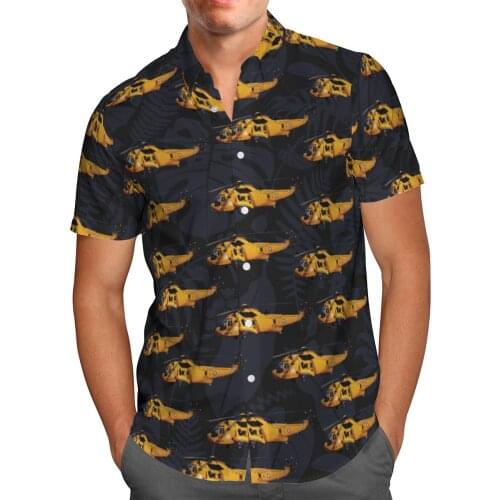 Helicopter 3D Beach Hawaiian 2021 Summer Mens Shirt Short Sleeve Shirt Streetwear Oversized 5XL Camisa Social Chemise Homme-149