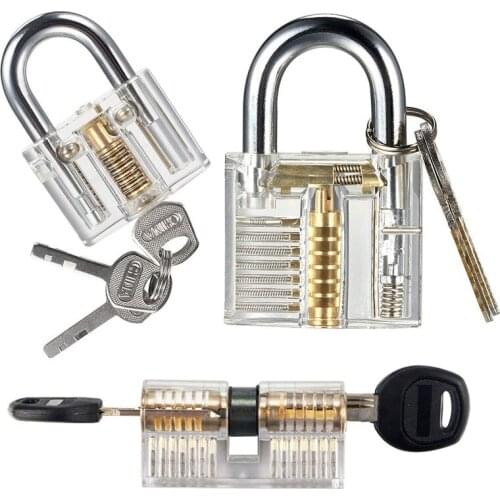 3 in 1 Practice Lock Set, Transparent Cutaway Practice Tools for Locksmith