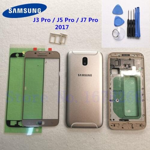 SAMSUNG Galaxy J3 J5 J7 pro 2017 Full Housing case Middle Frame Battery Back Cover J330 J530 J730 LCD Front Glass Lens J530F