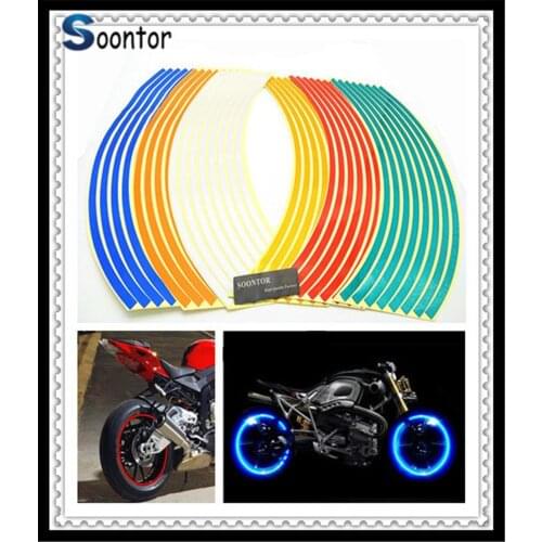 2018 Strip Motorcycle motorcross Wheel Sticker Reflective Decal Rim Tape for Kawasaki ZX9R ZXR400 SUZUKI SFV650 GLADIUS SV650