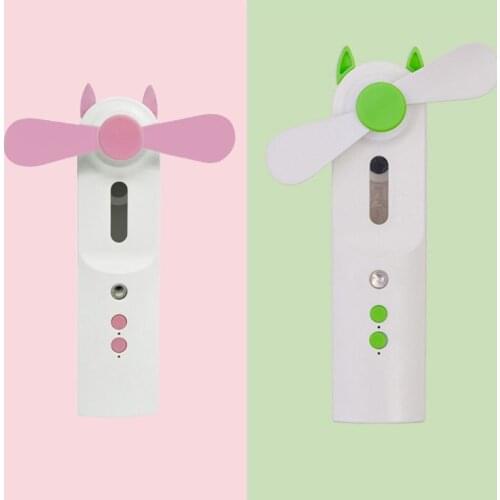CPDD Mini Handheld USB Charging Fan Air Humidifier Moisturizer Low Noise Water Spray Mist Fan for Indoors Outdoors