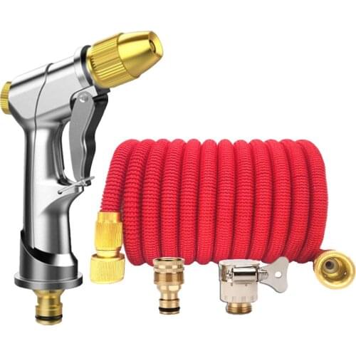 Portable High-Pressure Water Gun Expandable Garden Hose Pipe High Pressure Car Wash Water Gun Flexible Home Garden Watering Hose