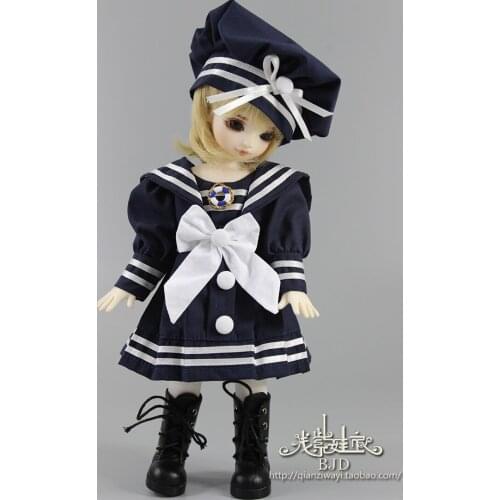 1/6 1/4 1/3 scale BJD clothing accessories Sailor suit dress+hat for BJD/SD doll,Not included doll,shoes,wig,and accessories 573