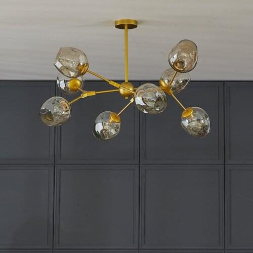 Nordic Glass Chandeliers Lighting E27 Bulb Hanging Lamp Bedroom Restaurant Led Chandeliers Living Room Indoor Lighting Fixtures