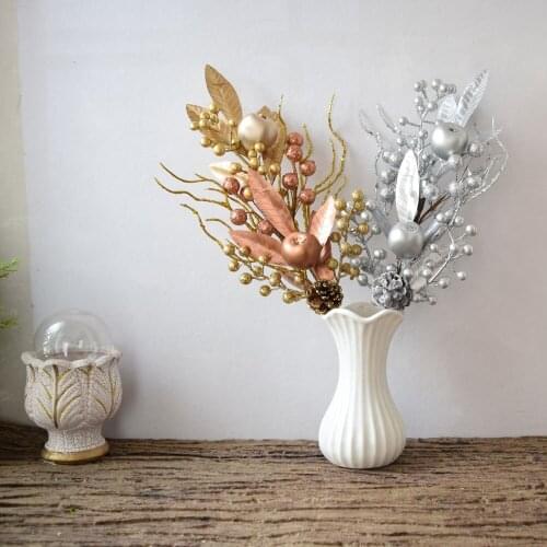 Artificial Berry Branches Christmas Decoration Fake Flowers for Xmas Party Wedding Home Ornaments