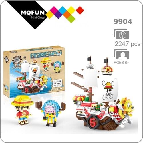 XW Anime Cartoon One piece Pirates Ship Movie Cartoon Diamond Building Blocks Action Figure DIY Model Brick Education Toys