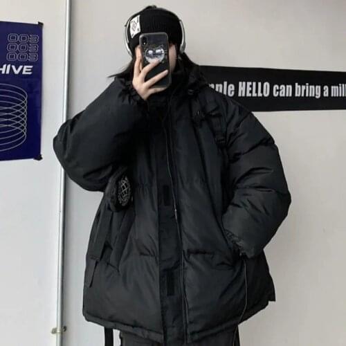 Herstory Women Solid Oversize Thick Warm Hooded Parkas Female Casual Winter Down Coats Harajuku Cotton-padded Outerwears parkas