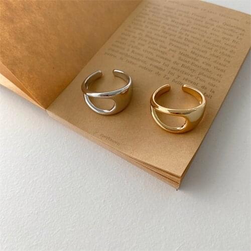 Fashion Gold Color Metal Rings for Women Adjustable Ring Open Finger Ring Korean Chunky Party Jewelry