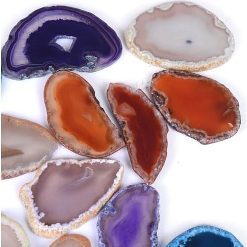 1Pc Irregular Crystal Slice Brazil Healing Reiki Stone Quartz Pendant Mineral Home Decor Natural Agate Geode Polished