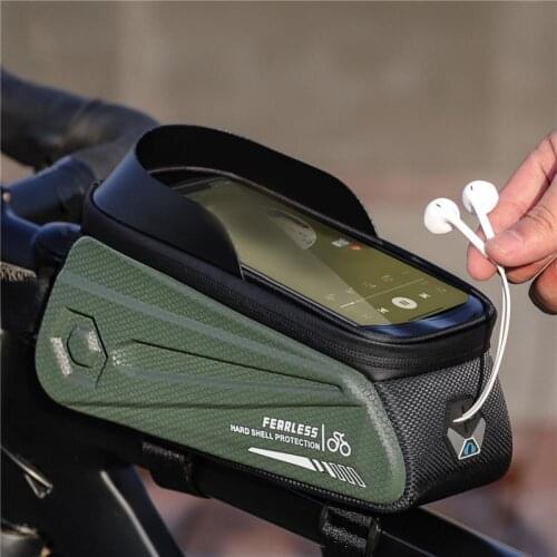 1Pc Waterproof Touch Screen EVA Hard Shell Bike Top Tube Bag Front Beam Phone Pouch for Mountain Bike Road Bicycle
