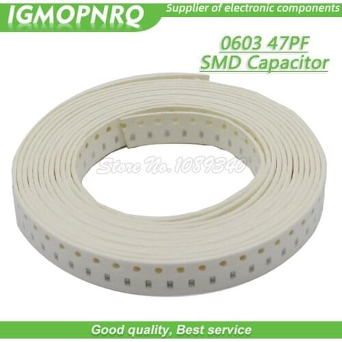 100pcs 47PF NPO precision 5% 50V 0603 47P SMD Thick Film Chip Multilayer Ceramic Capacitor