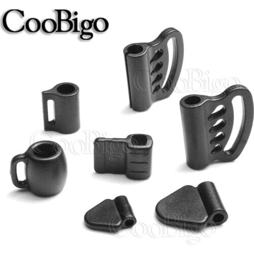 20pcs Multi Style Cord Bells Sliding Rope Cord Ends Lock Stopper For Paracord 550 Backpack Straps Webbing Bag Parts Accessories