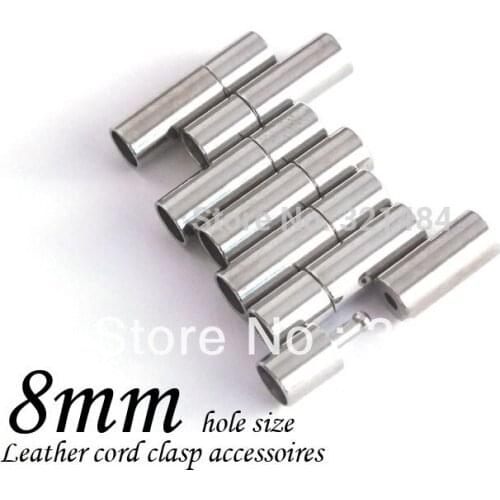 200piece Dull silver plated end caps for leather cord 8mm Leather Jewelry Bayonet Clasps