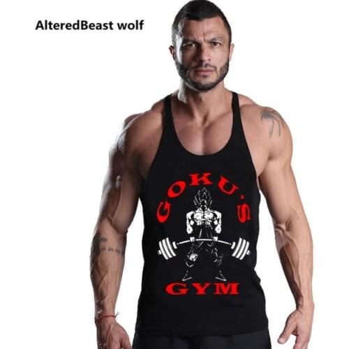 2020 Summer Men Sexy Tank Tops GOKU Print Bodybuilding Tank Tops Fitness Men Cotton Sleeveless Shirt Vest clothing