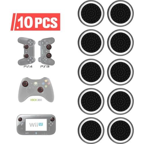 4PCS 10PCS Silicone Analog Thumb Stick Grips Anti-slip Grip Caps Cover Case For PS4 PS3 Xbox One Thumbstick Cases Joystick Cap