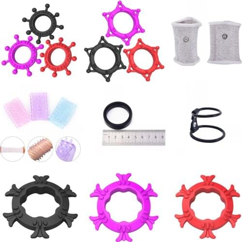 8 Style Silicone Male Erection Penis Ring Long Lasting Training Time Delay Cock Rings Penis Sleeve Sex Toys For Men Product Shop