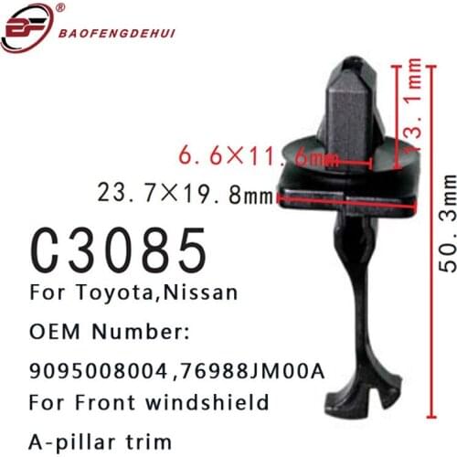 Car Buckle Front Windshield A-pillar Trim Fastener 9095008004 76988JM00A For Toyota Lexus Camry Corolla Highlander Matrix Nissan