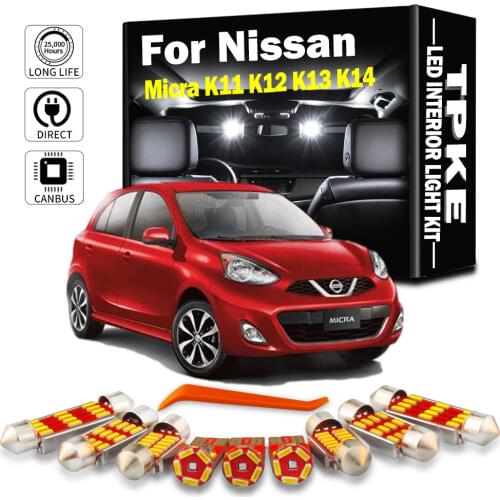 TPKE White Error Free Car LED Bulb Interior Dome Map Trunk light Kit For 1993-2016 2017 2018 2019 Nissan Micra K11 K12 K13 K14
