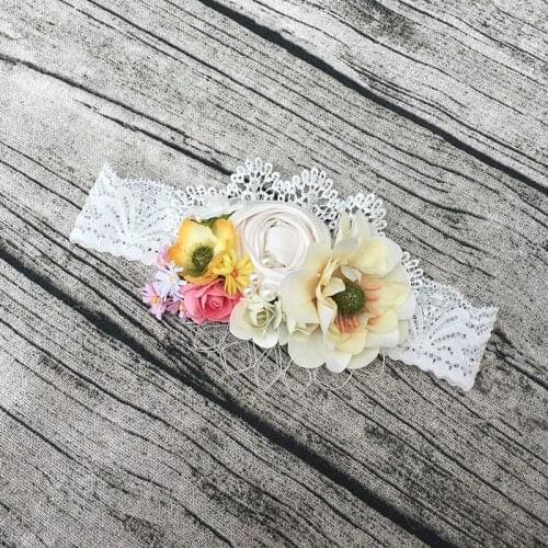 Free Shipping Dupioni Silk Flower Girl Headband Kids Hair Accessories Photo Prop