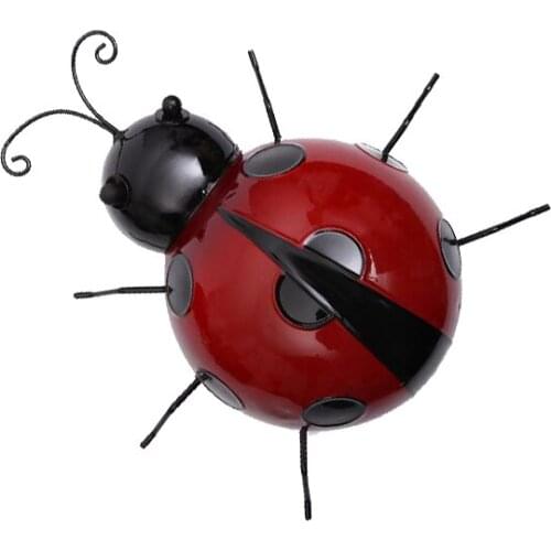 Ladybird Wall Art Hand Painted Wall Hanging Ladybug Outdoor Garden Decor